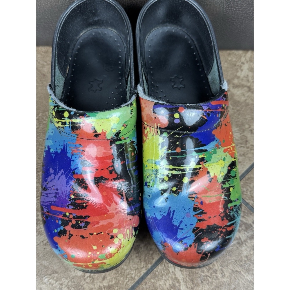 Dansko Professional Clogs Paint Splatter Shoes 38 EU Women's US 8 - Picture 2 of 9
